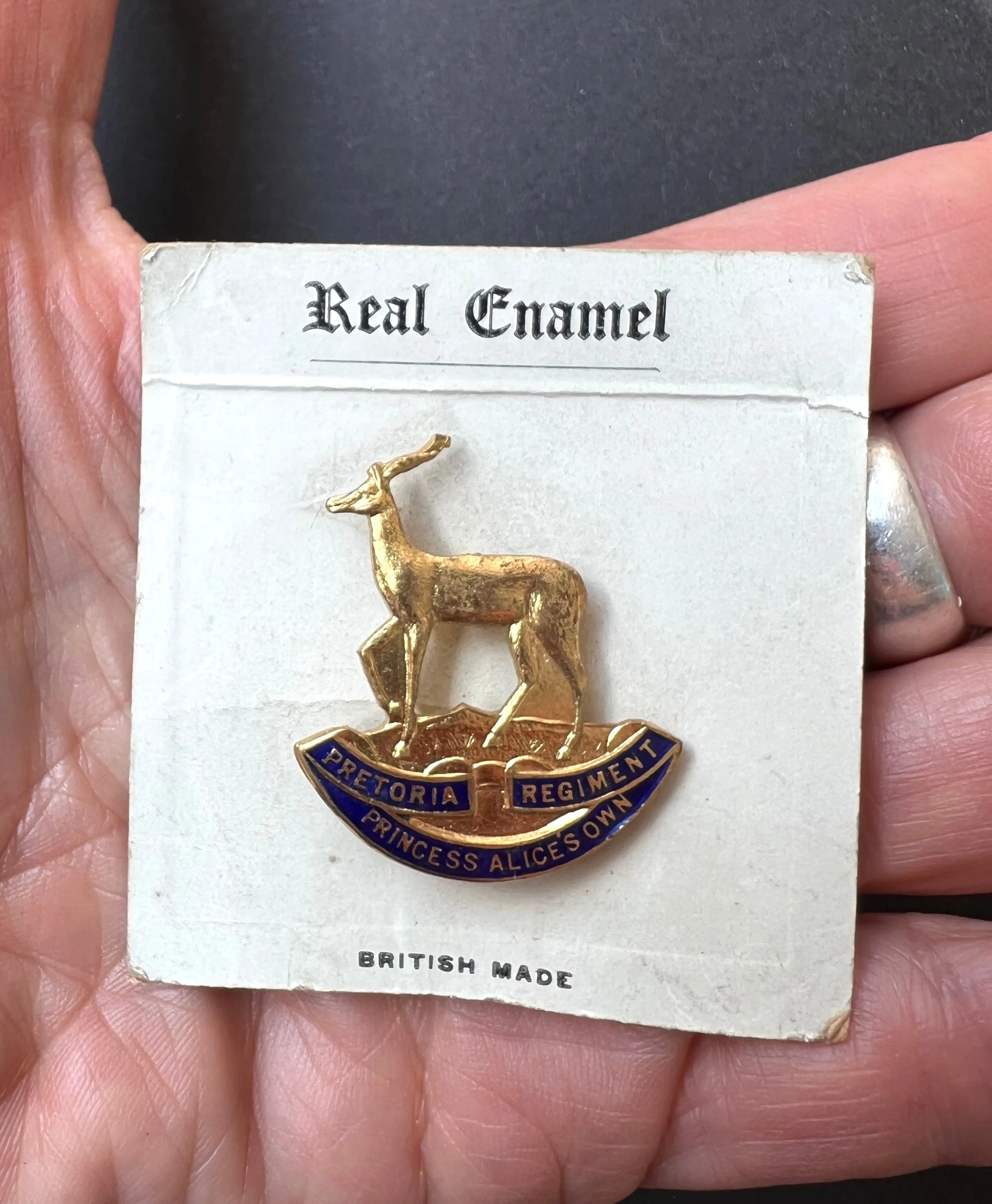 1940s Enamel Badge of the PRETORIA REGIMENT PRINCESS ALICES OWN