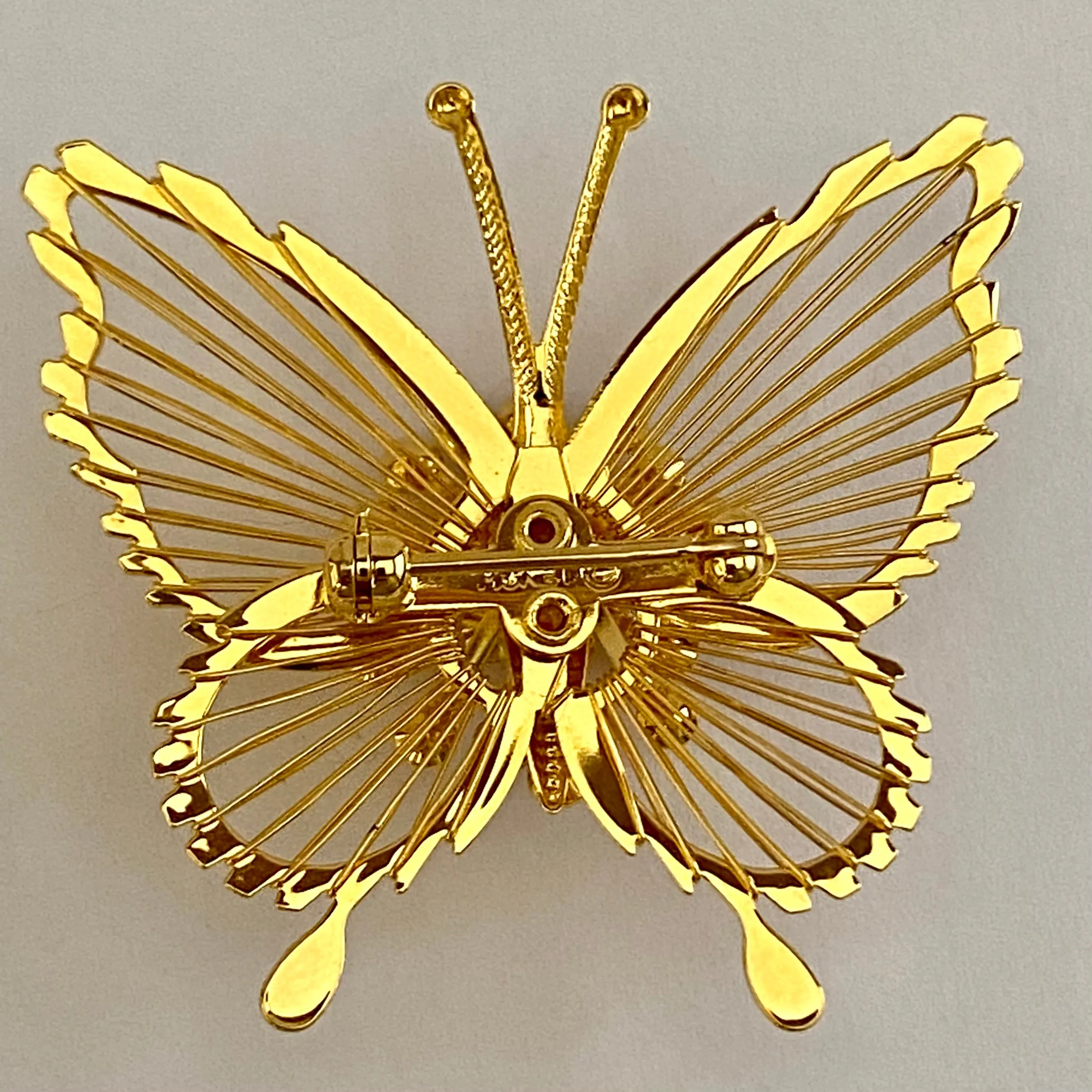 1960s Monet Rhinestone Butterfly Brooch