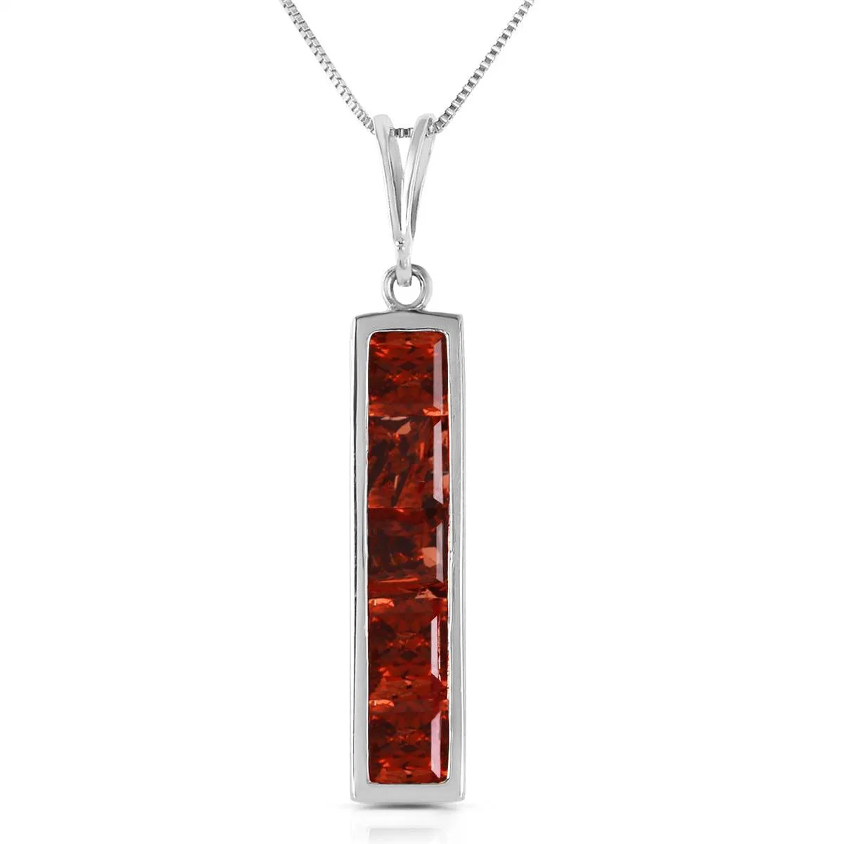 2.25 Carat 14K Solid White Gold Next Thing Garnet Necklace