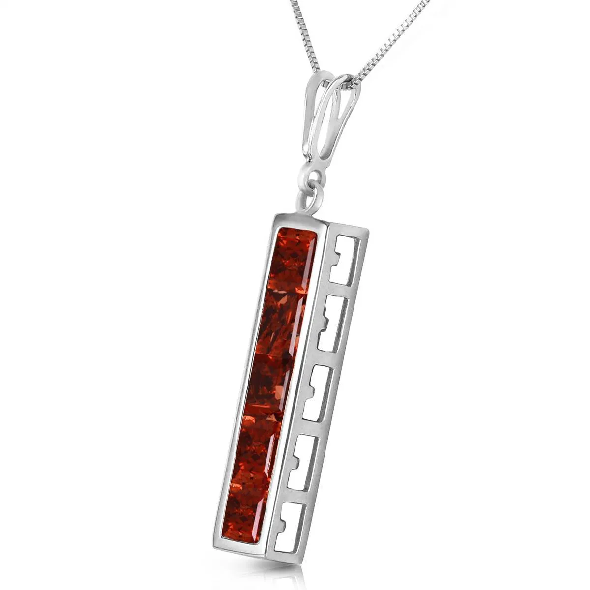 2.25 Carat 14K Solid White Gold Next Thing Garnet Necklace