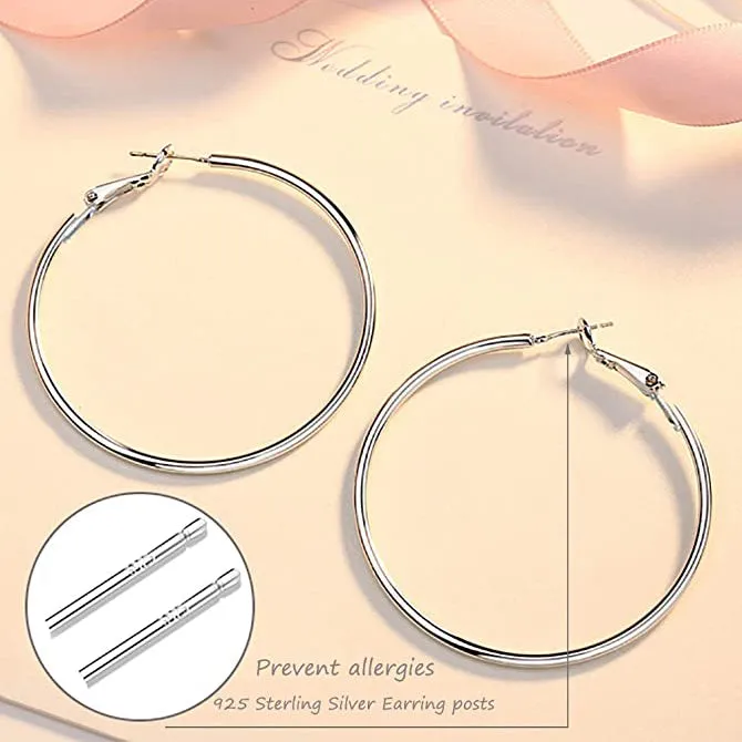 3-Pairs: Big Hoop Earrings