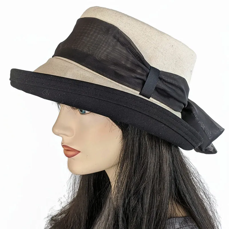 301 Sunblocker with Scarf - Natural Oatmeal with removable Black Scarf