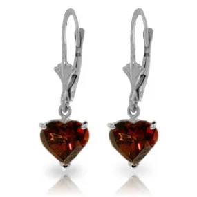 3.05 Carat 14K Solid White Gold Speak What Is Right Garnet Earrings