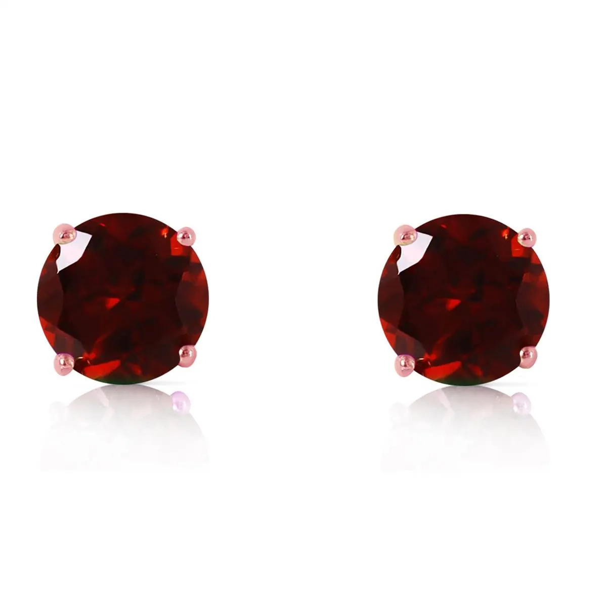 3.1 Carat 14K Solid Rose Gold Anna Garnet Stud Earrings