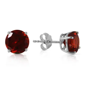 3.1 Carat 14K Solid White Gold Entre Nous Garnet Earrings