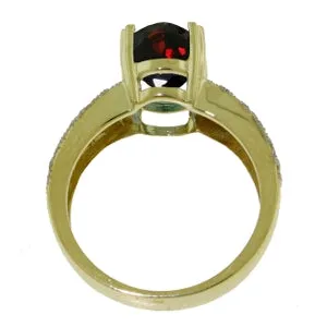 3.2 Carat 14K Solid Yellow Gold Our Journey Garnet Diamond Ring