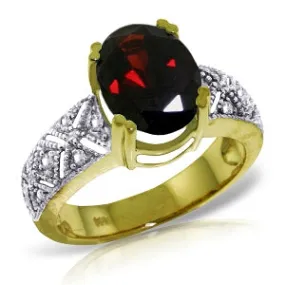 3.2 Carat 14K Solid Yellow Gold Our Journey Garnet Diamond Ring