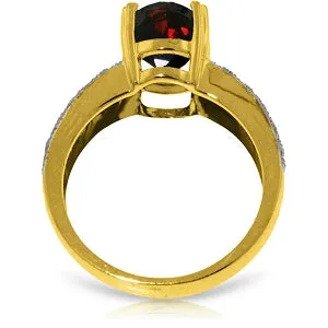 3.2 Carat 14K Solid Yellow Gold Our Journey Garnet Diamond Ring