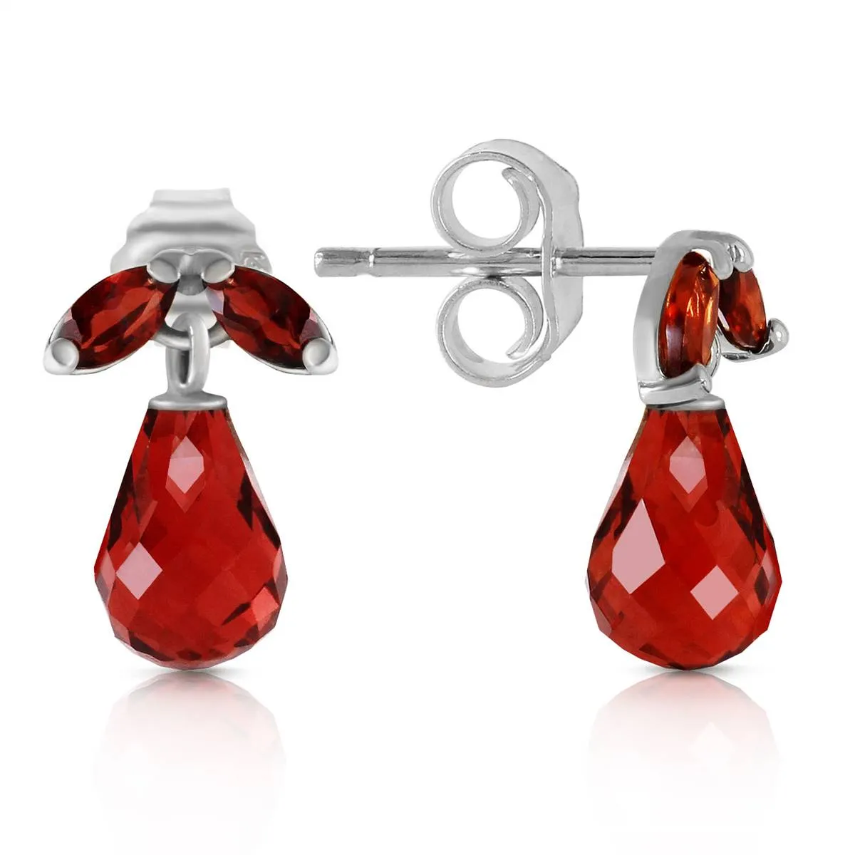 3.4 Carat 14K Solid White Gold High Principles Garnet Earrings