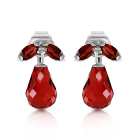 3.4 Carat 14K Solid White Gold High Principles Garnet Earrings