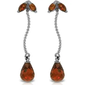 3.4 Carat 14K Solid White Gold Journey Through Garnet Earrings