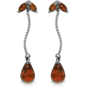 3.4 Carat 14K Solid White Gold Journey Through Garnet Earrings