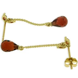 3.4 Carat 14K Solid Yellow Gold Breeze Garnet Earrings