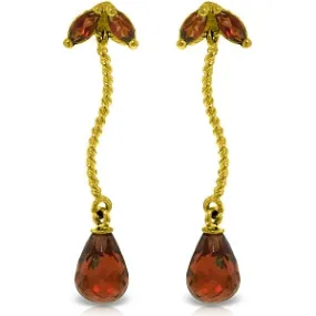 3.4 Carat 14K Solid Yellow Gold Breeze Garnet Earrings