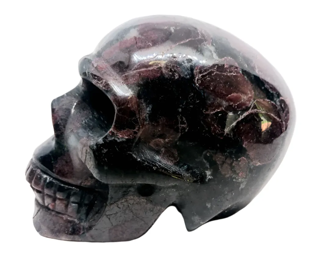 3.4lbs Firework Garnet Crystal Skull