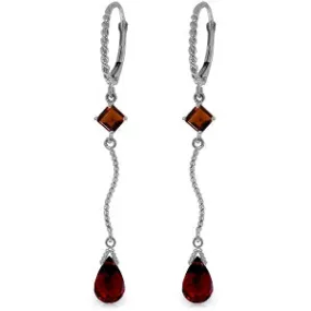 3.5 Carat 14K Solid White Gold Thresholds Garnet Earrings