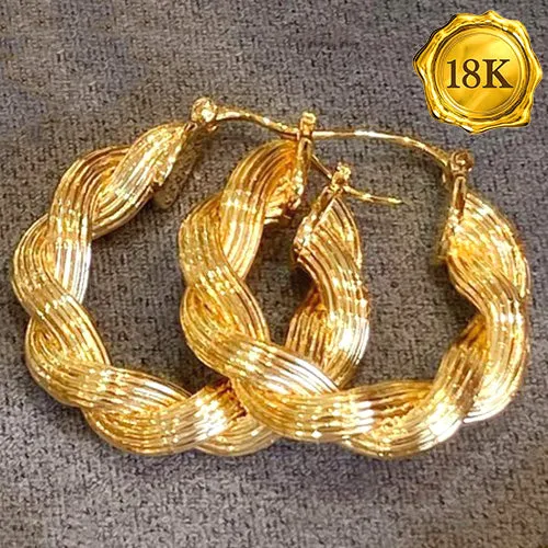 3.8G 18KT SOLID GOLD HOOD EARRINGS