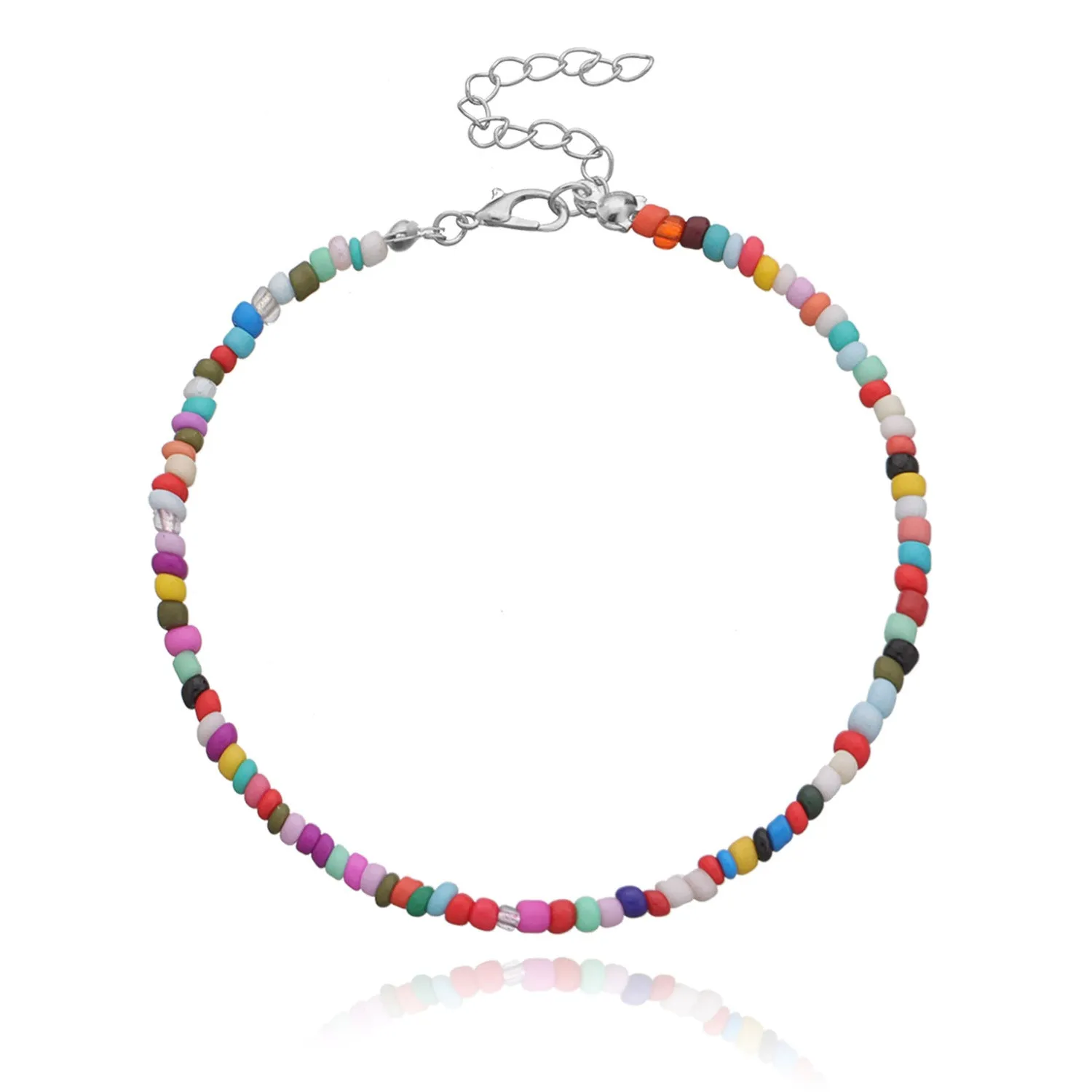 3mm Medium Colorful Bead Beach Anklet