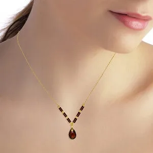 4.35 Carat 14K Solid Yellow Gold Belong To You Garnet Necklace