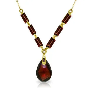 4.35 Carat 14K Solid Yellow Gold Belong To You Garnet Necklace