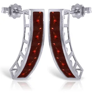 4.5 Carat 14K Solid White Gold Innocence Of Life Garnet Earrings