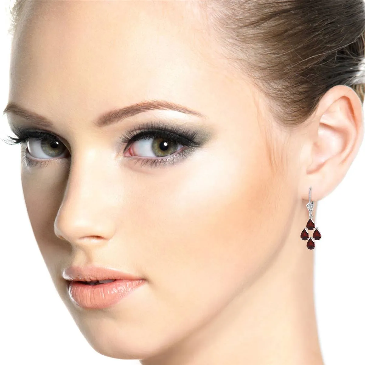 4.5 Carat 14K Solid White Gold Walk Boldly Garnet Earrings