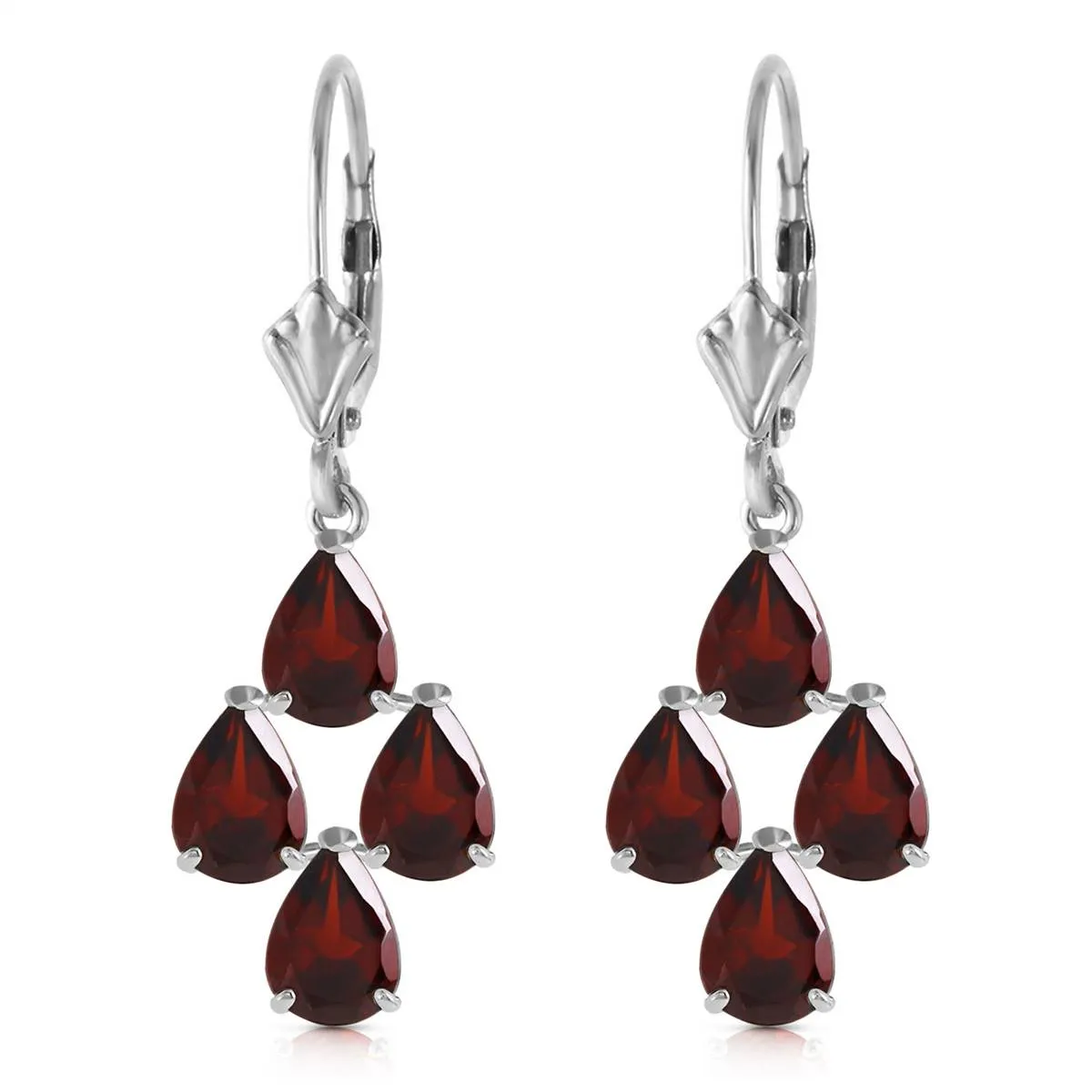 4.5 Carat 14K Solid White Gold Walk Boldly Garnet Earrings