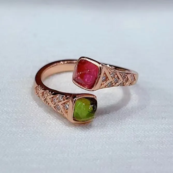 4.5mm Tourmaline Ring 1.06ct  925 Silver Natural Semiprecious Stone Jewelry