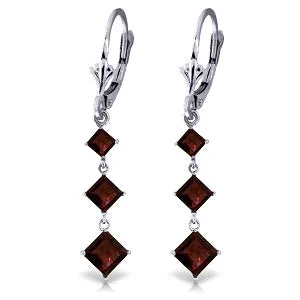 4.79 Carat 14K Solid White Gold Stuck On You Garnet Earrings