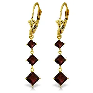 4.79 Carat 14K Solid Yellow Gold Adrenaline Garnet Earrings