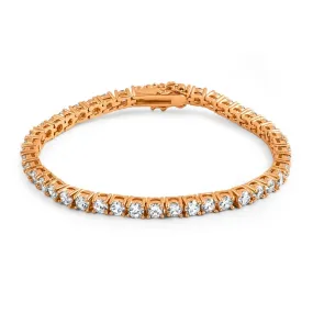 4MM CZ 1 Row Bling Bling Tennis Bracelet Rose Gold