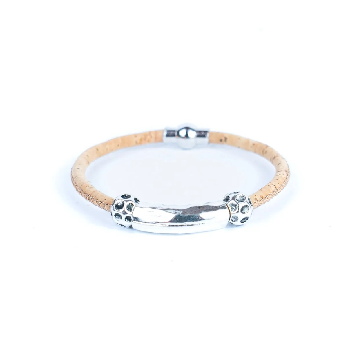 5mm round cork wire and alloy fittings tube handmade unisex fashion bracelet DBR-004-MIX-5