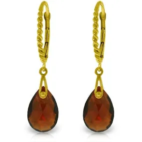 6 Carat 14K Solid Yellow Gold Aphrodite Garnet Earrings