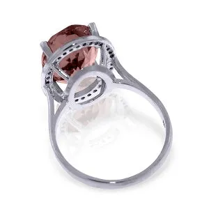 6.18 Carat 14K Solid White Gold Laughing You Garnet Diamond Ring