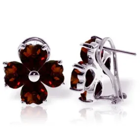 6.5 Carat 14K Solid White Gold Chirping Of Dreams Garnet Earrings