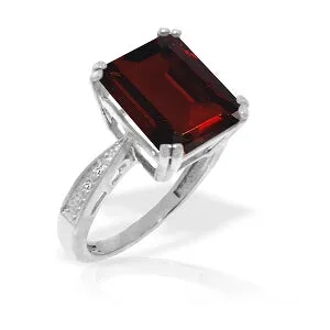 7.52 Carat 14K Solid White Gold Ring Natural Diamond Garnet