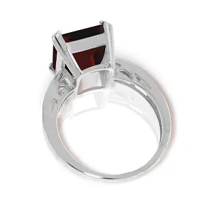 7.52 Carat 14K Solid White Gold Ring Natural Diamond Garnet