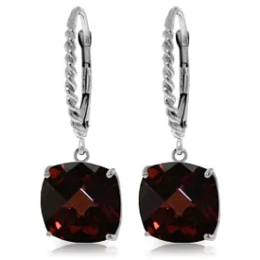 9 Carat 14K Solid White Gold Wings Of Love Garnet Earrings