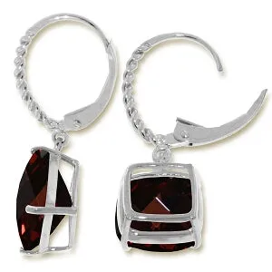 9 Carat 14K Solid White Gold Wings Of Love Garnet Earrings