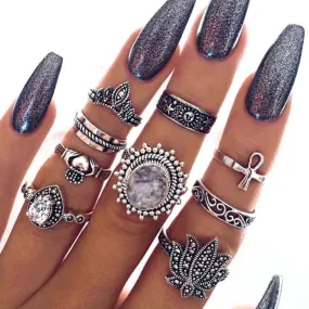 9 Piece Boho Ring Set