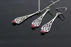 925 sterling silver Armenian ornament jewelry with natural garnet