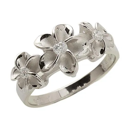 925 Sterling Silver Plumeria Rings