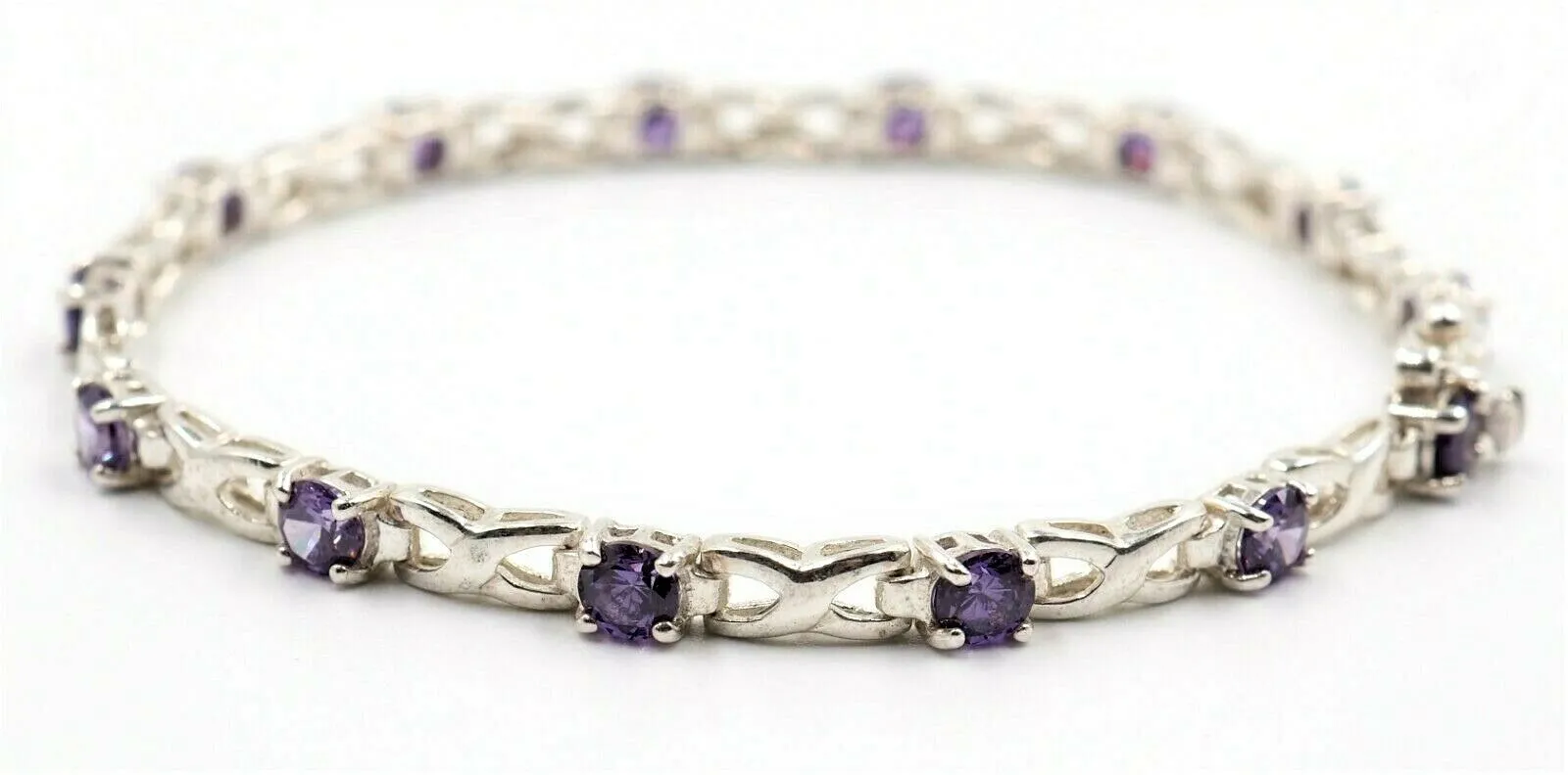 925 Sterling Silver Rhinestone Bracelet