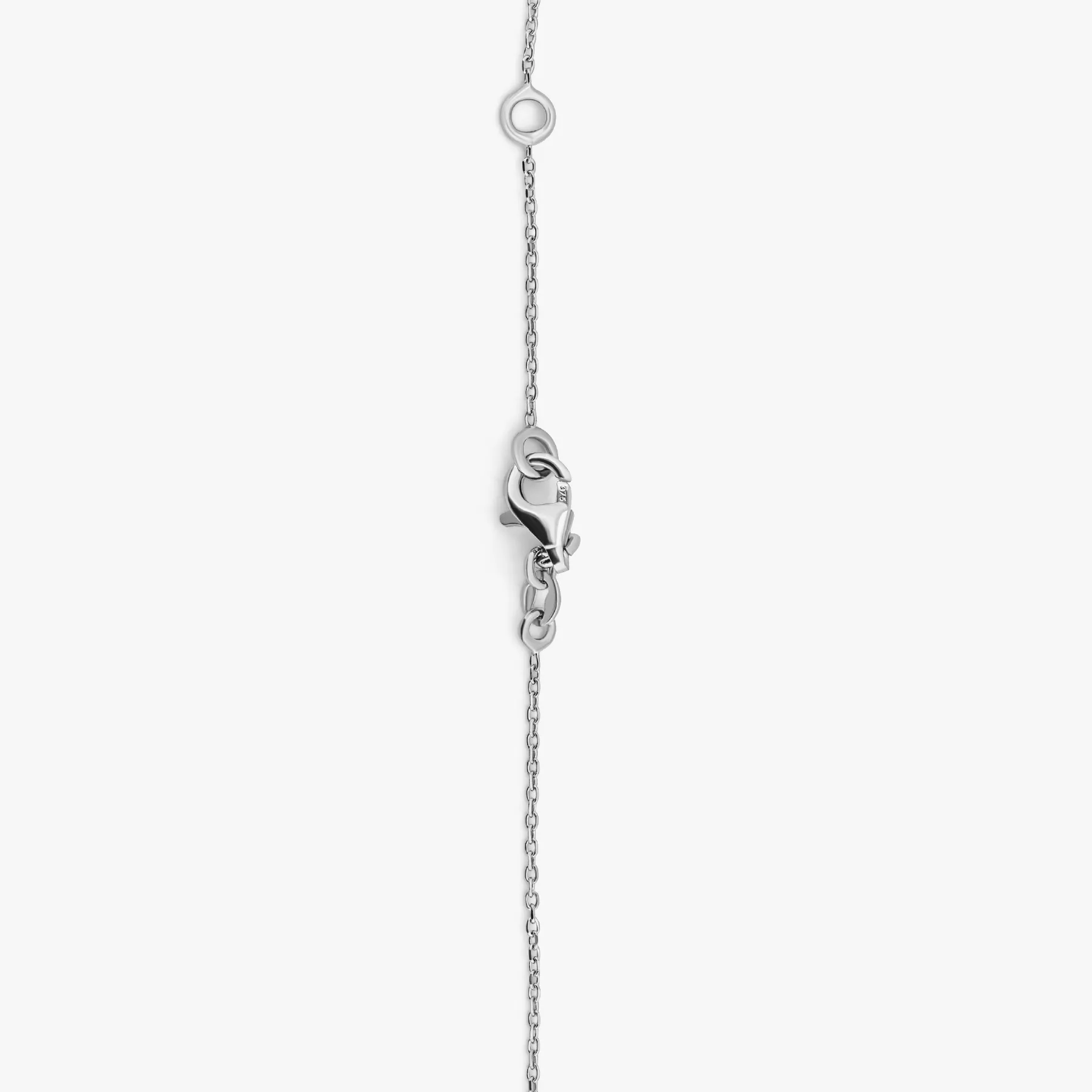 9K satin white gold Kensington chain necklace with green amethyst