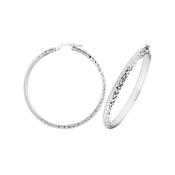 Acotis Silver Hoop Earrings Cut G51111