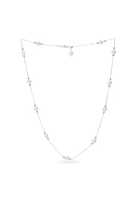 Adjustable Akoya Pearl Necklace (White Gold)