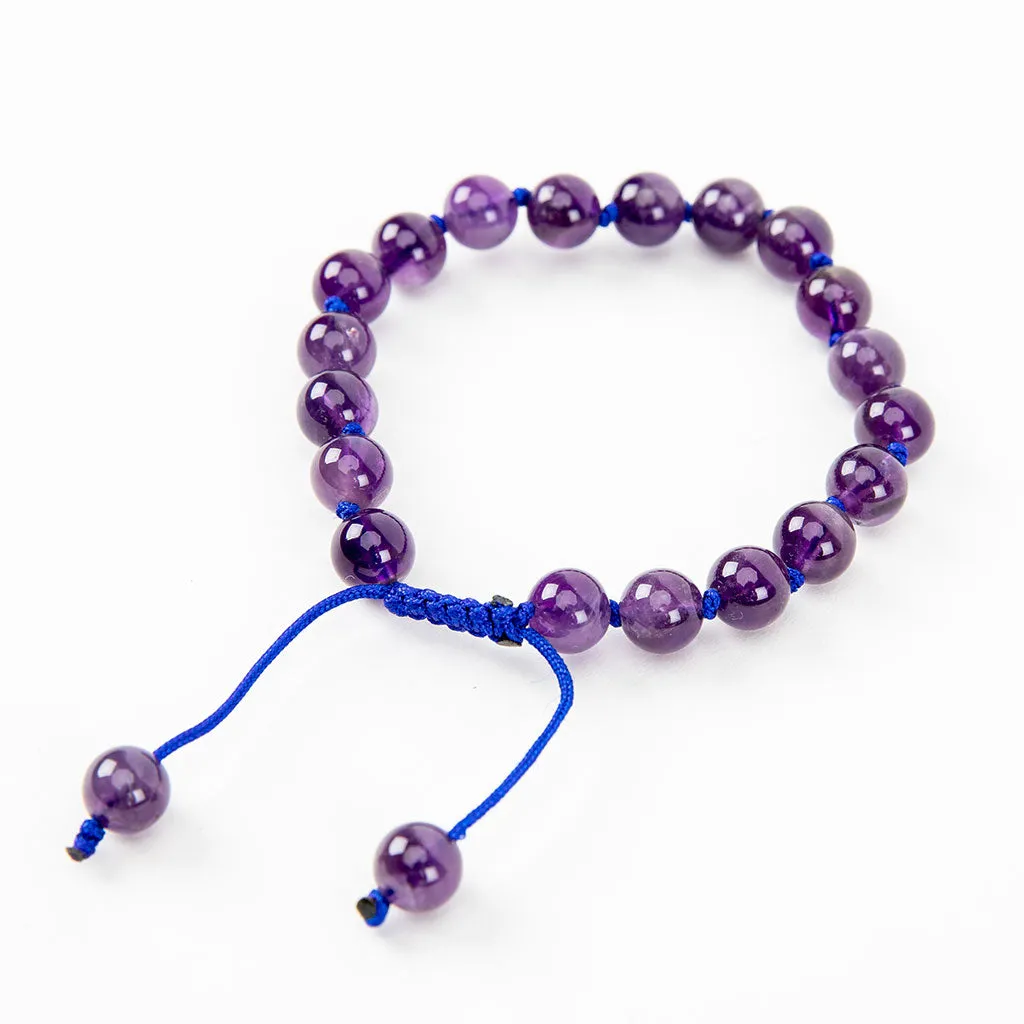 Adjustable Amethyst Wrist Mala