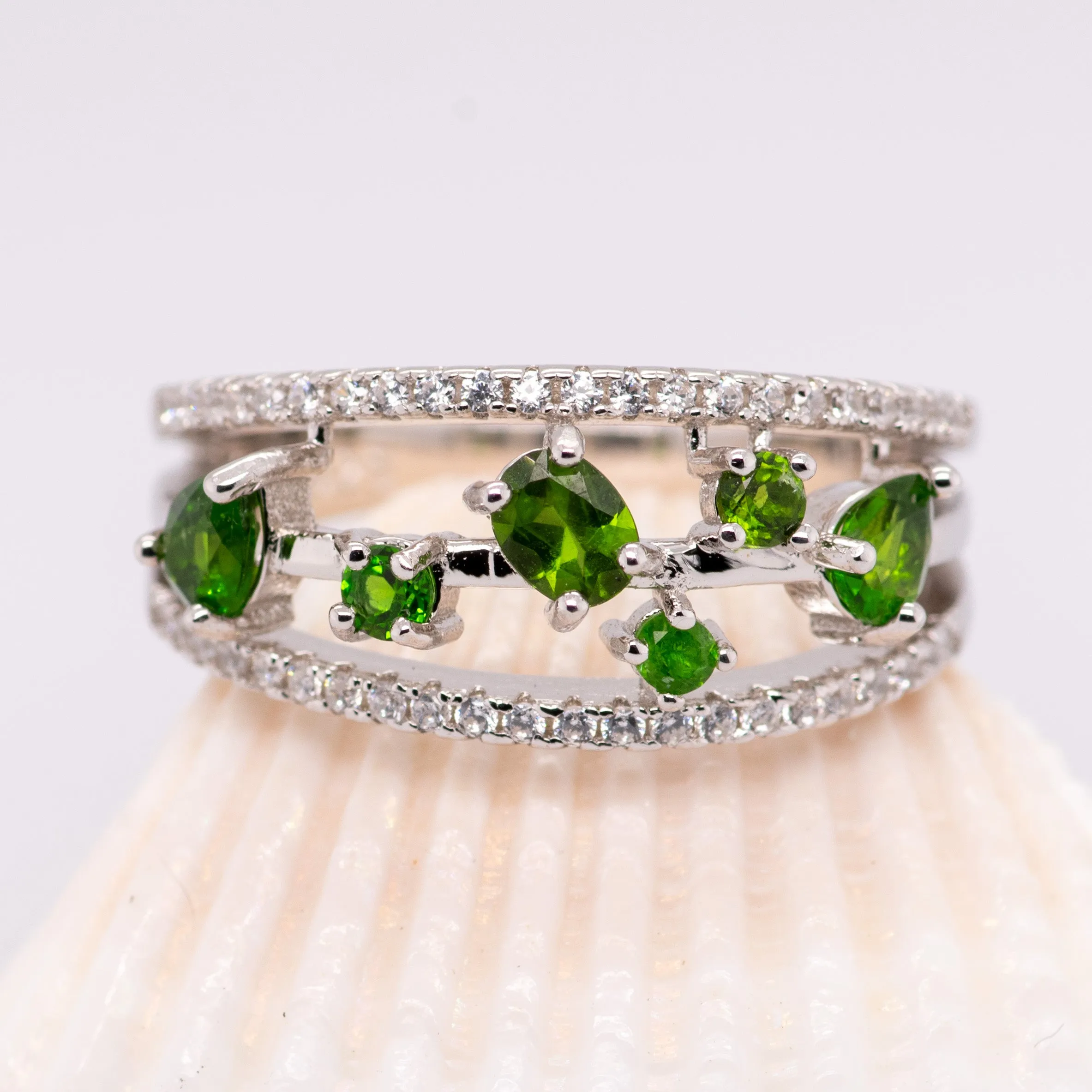 Afina Chrome Diopside Ring in Sterling Silver