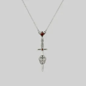 ALL MY MIND. Sword & Brain Necklace - Silver