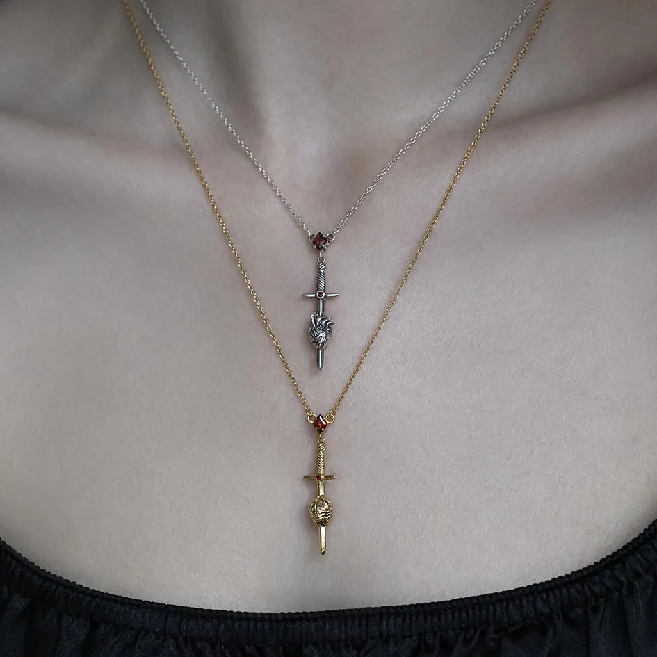 ALL MY MIND. Sword & Brain Necklace - Silver